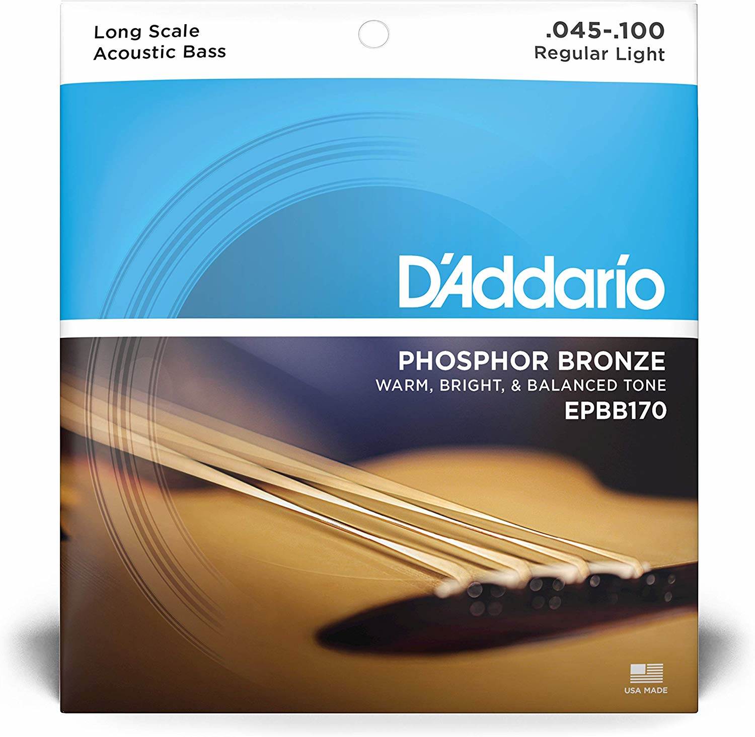 Imagem de Jogo Cordas para Baixo Acústico D'Addario Phosphor Bronze .045 EPBB170