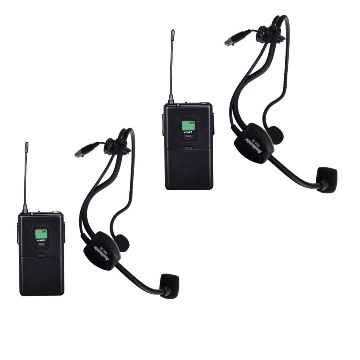 Imagem de Conjunto 2 Emissores Sem Fios Audiomix U-3TRC + 2 Headsets Audiomix HDX-30 U-32R5
