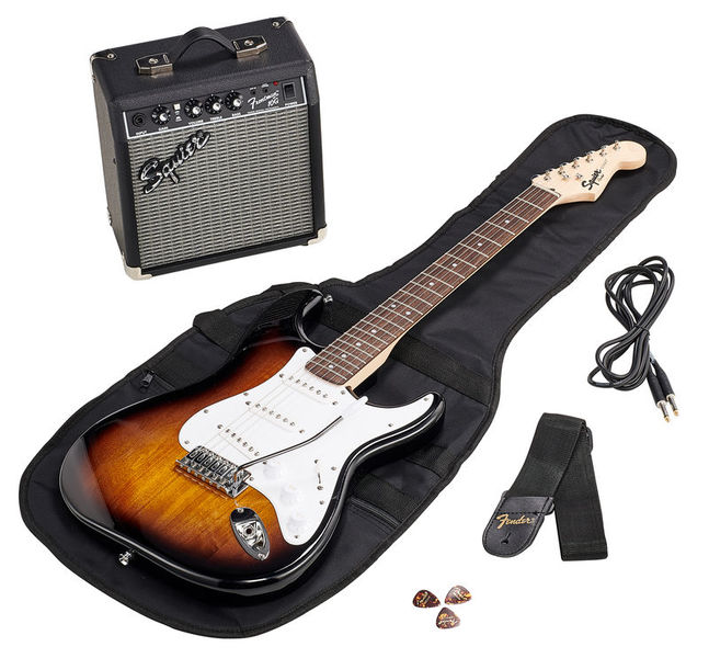 Imagem de Conjunto de Guitarra Elétrica Fender SQ Strat 10G Brown Sunburst